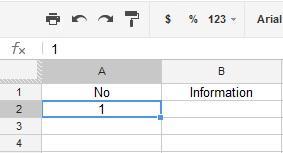 Google Spreadsheet Drag & Increment Numbers