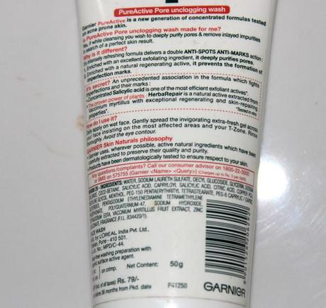 Review | Garnier Pure Active Pore Unclogging Face Wash