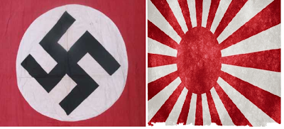 The Nazi Swastika and the Japanese Rising Sun Flag