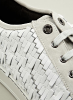 Summer White Luxed-Up Right:  Lanvin White Embroidered Low-Top Sneaker