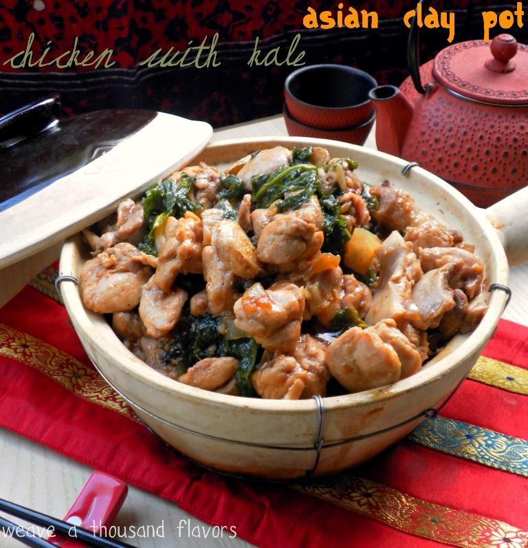 Cantonese Style Clay Pot Chicken with Kale 