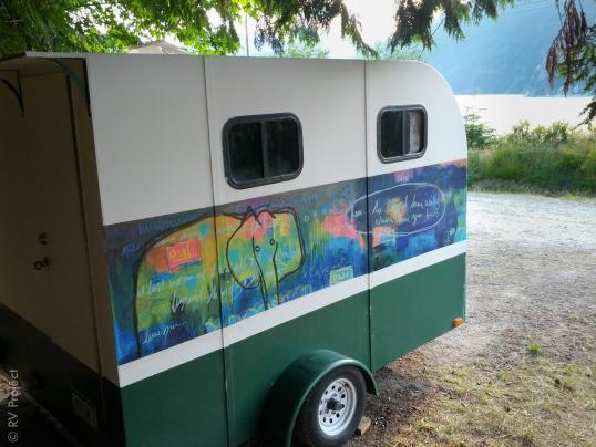 My view while typing. Thanks to Nate Ethington for painting this amazing piece while the trailer was parked in Portland. Please visit nateethington.com for more of his work.