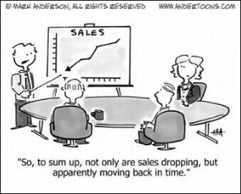 sales declining sketch