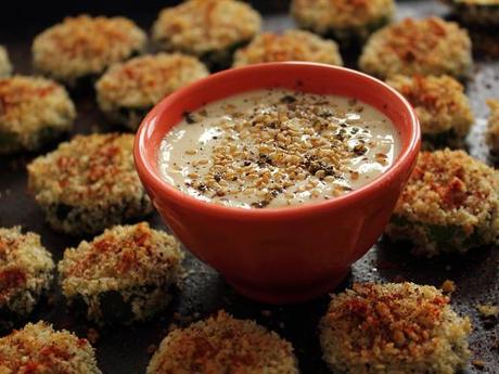 Battle of the Bloggers - Za'atar and Sesame Zucchini Bites with a Sesame Lemon Dipping Sauce
