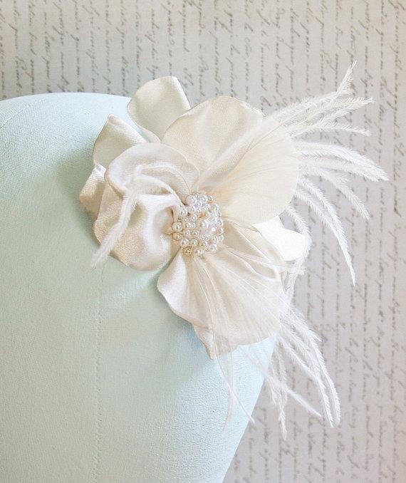 Fancy New Wedding Hair Accessories - Blusher Veil & Pearl Bridal Hair Flower