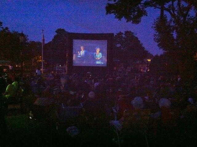 outside at the movies with shrek