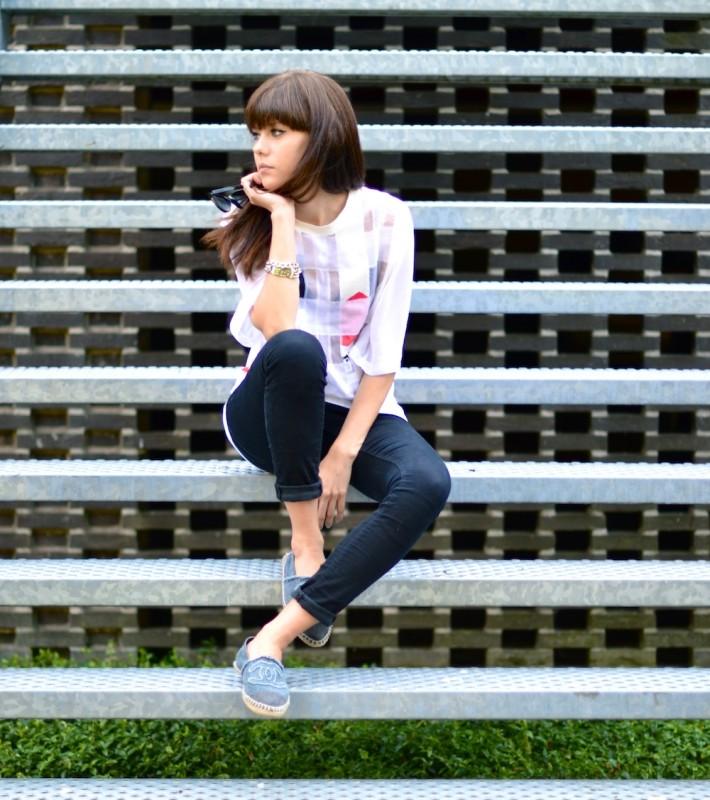 lovelybylucy chanel espadrilles phillip lim shirt