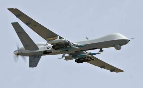 This is the MQ-9 REAPER (Predator), the nightmare drone you are most likely to read about. It runs on a flex-fuel mixture of freedom, gasoline and the blood of the innocent. 