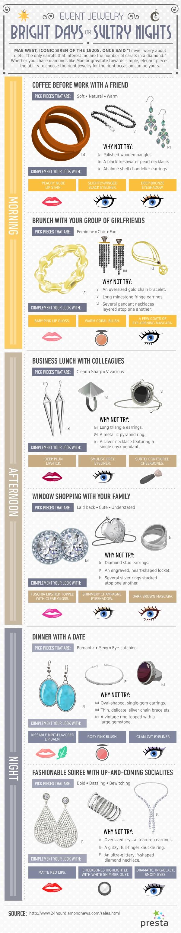 Jewelry Style Tips, what jewelry to wear for each occasion