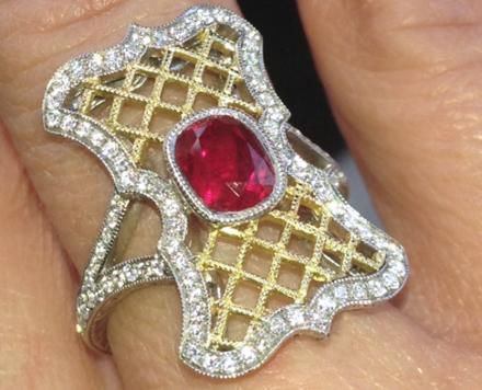 Custom ruby and diamond ring by Maytal Hannah Custom ruby and diamond ring by Maytal Hannah