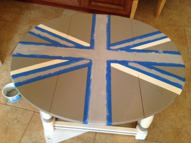 Chalk Paint on Union Jack table