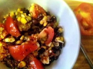 Blackbean lentil & corn salad
