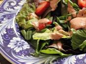 Mixed Green Salad with Strawberry Blue Cheese Dressing