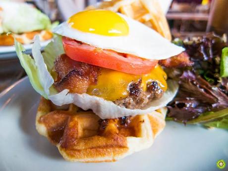 Breakfast Waffle Burger