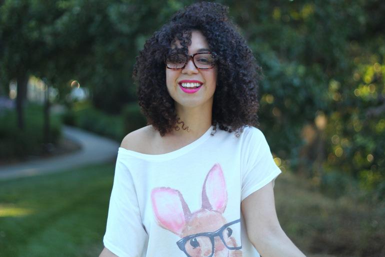 natural hair, natural hair bloggers, bunny tee, curly hair