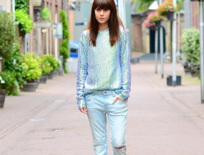 lovelybylucy light blue sequin top how to wear