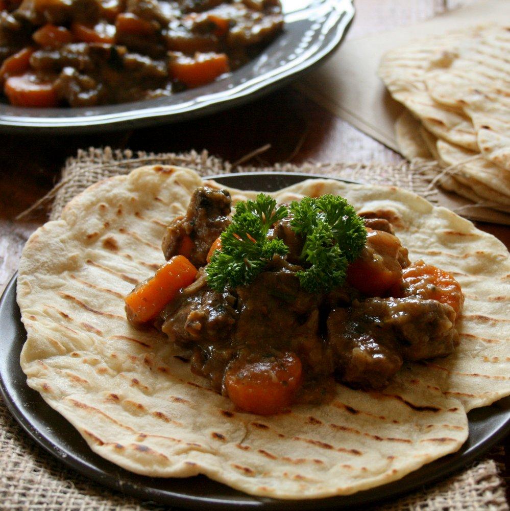 Moroccan Beef  with Spiced Flatbreads