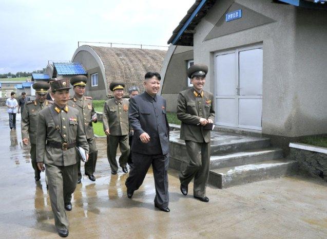 Kim Jong Un tours a mushroom farm recently constructed by a unit subordinate to KPA Unit #534 (Photo: Rodong Sinmun).