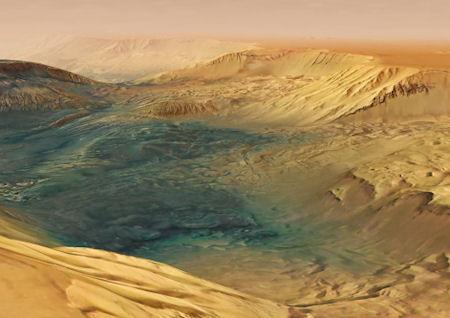 Fly Through A Canyon On Mars