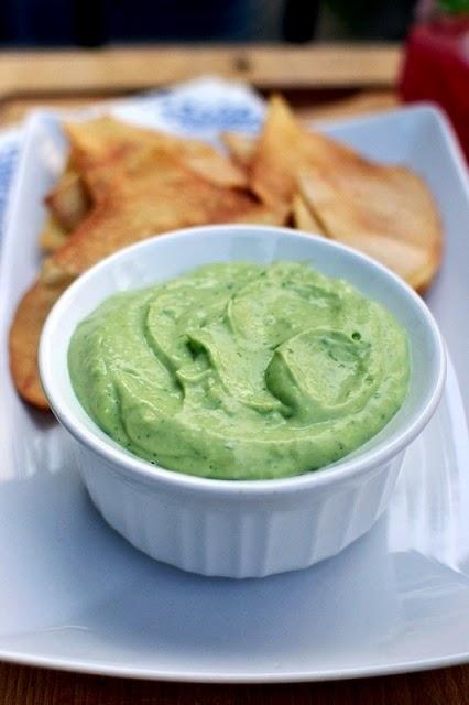 Homemade Tortilla Chips with Creamy Avocado Dip