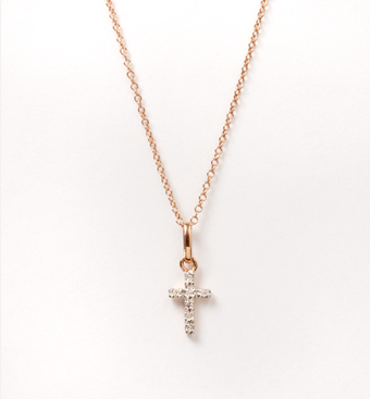 Rose Gold Pave Cross Necklace | Maya Brenner Designs