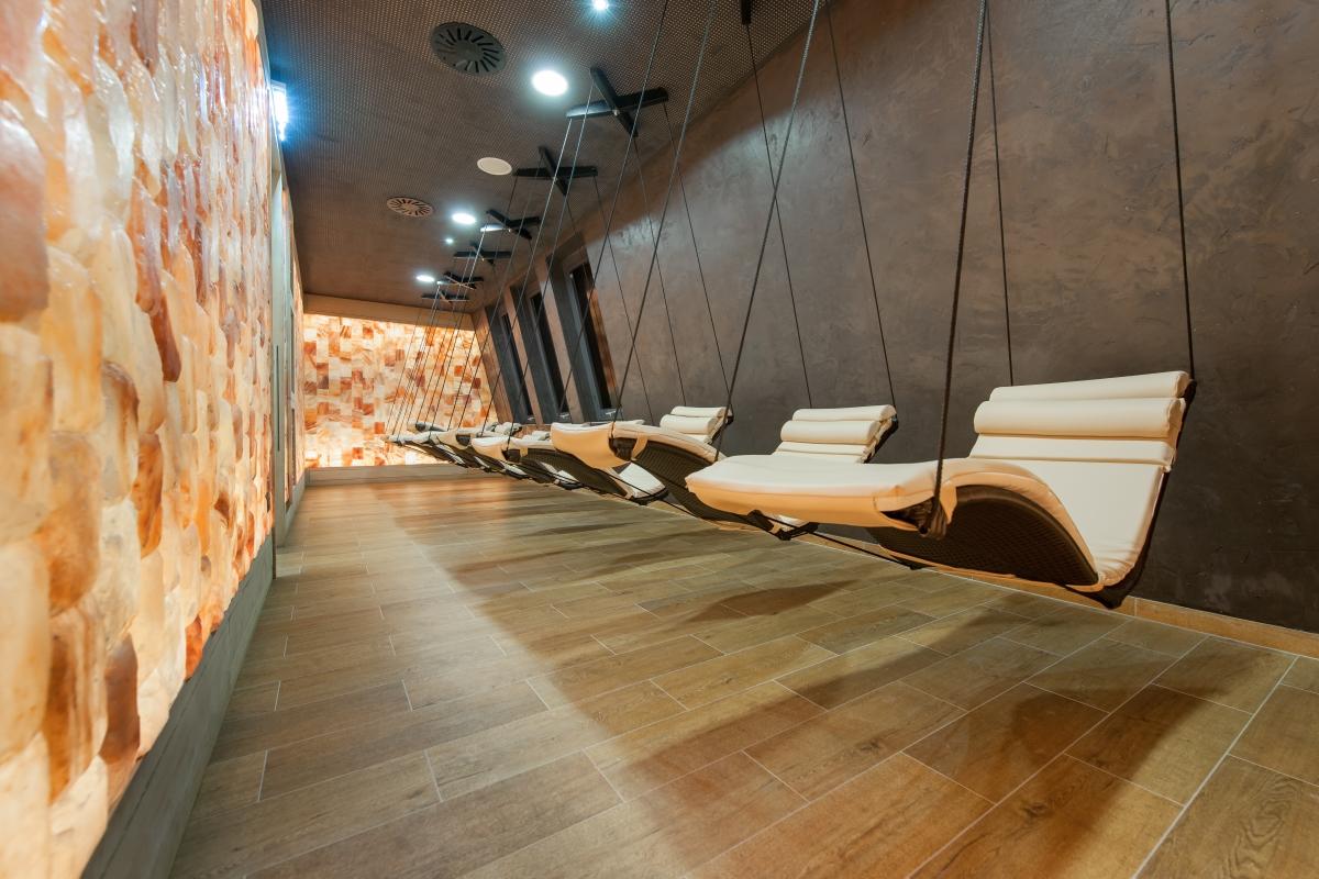 Salt floating relaxation room in the SPA 3000 at AQUA DOME in Tyrol, Austria