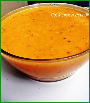 Carrot cherry custard (With custard powder)