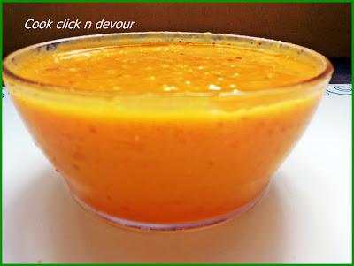 Carrot cherry custard (With custard powder)