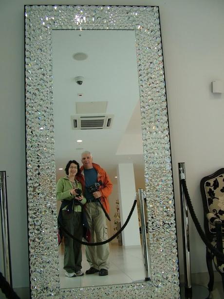 jean and bob reflection in waterford crystal mirror - waterford - ireland