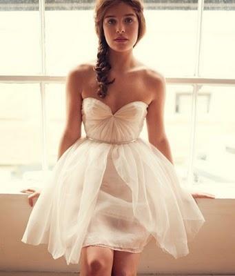 Short and Sheer Wedding Dress