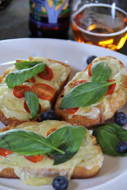 Roasted Tomato Crostini with Weissbier Cheese & Fresh Basil #Castello Moments