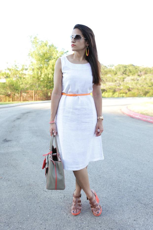 white dress office wear linen tailormade tanvii.com