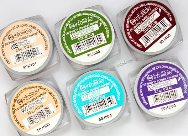 L'Oreal Infallible Eye Shadows