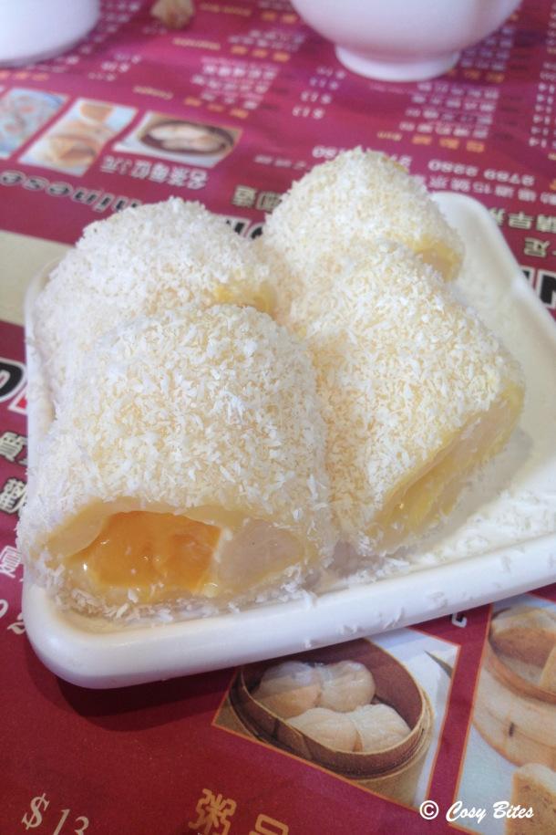 One Dim Sum - Glutinous Custard Roll with Mango and Shredded Coconut