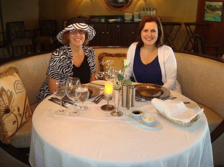 Mom and Debbie in the ship main dining room 