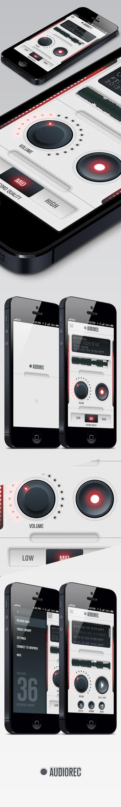 AudioRec UI by Miguel Pires - Stunning Interface Elements From Mobile Apps, Applications & Webpages