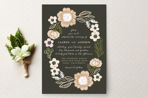 Botanical Wreath Wedding Invitations