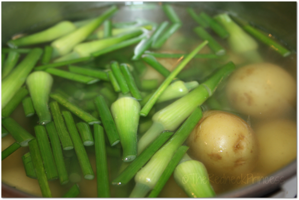 Potatoes and Garlic scapes