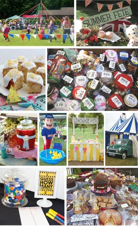 summer fete school fair party moodboard