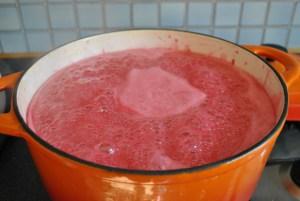 Redcurrant jelly boiling
