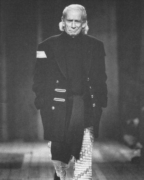 Samuel Fuller modelling Yohji Yamamoto.