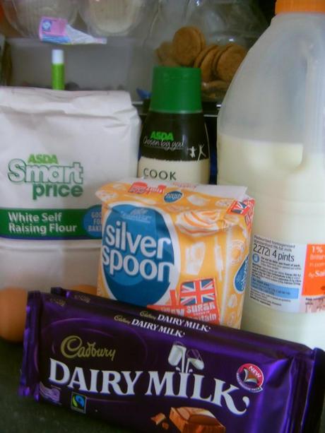 Ingredients for Dairy Milk Chunk Muffins