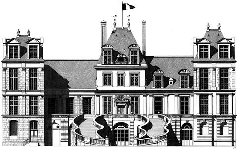 Fontainebleau castle illustration by Thibaud Herem