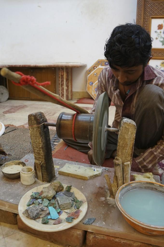 Grinding precious stones