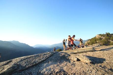 Not pictured: clapboard, and two very confused boulderers.