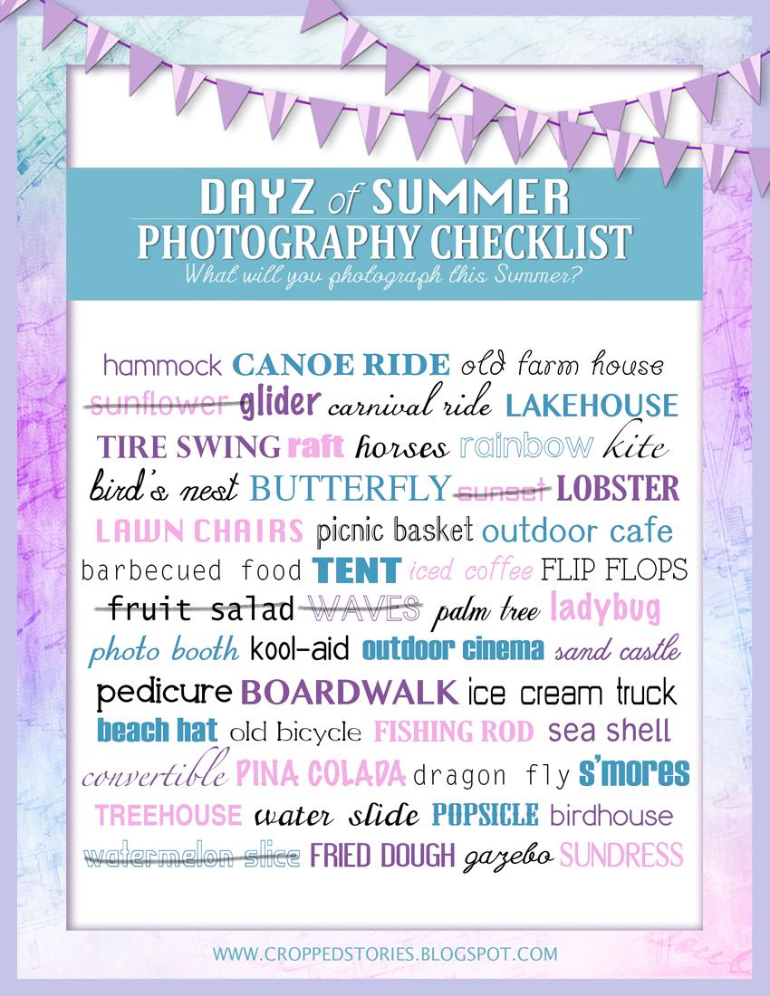 Days of Summer Photography Checklist RS