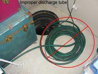 Improper discharge tube