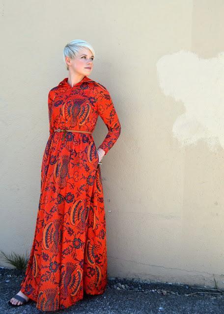 maxi dress, summer 2013, in style, red, short hair, blonde, fleur d'elise, seattle, street style, fashion, oasap