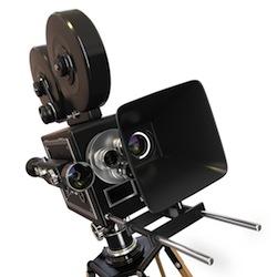 Vintage movie camera. 3d