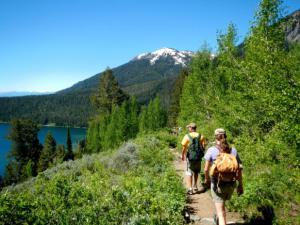 Hiking to Phelps Lake, on the trail to Devil's Canyon. 